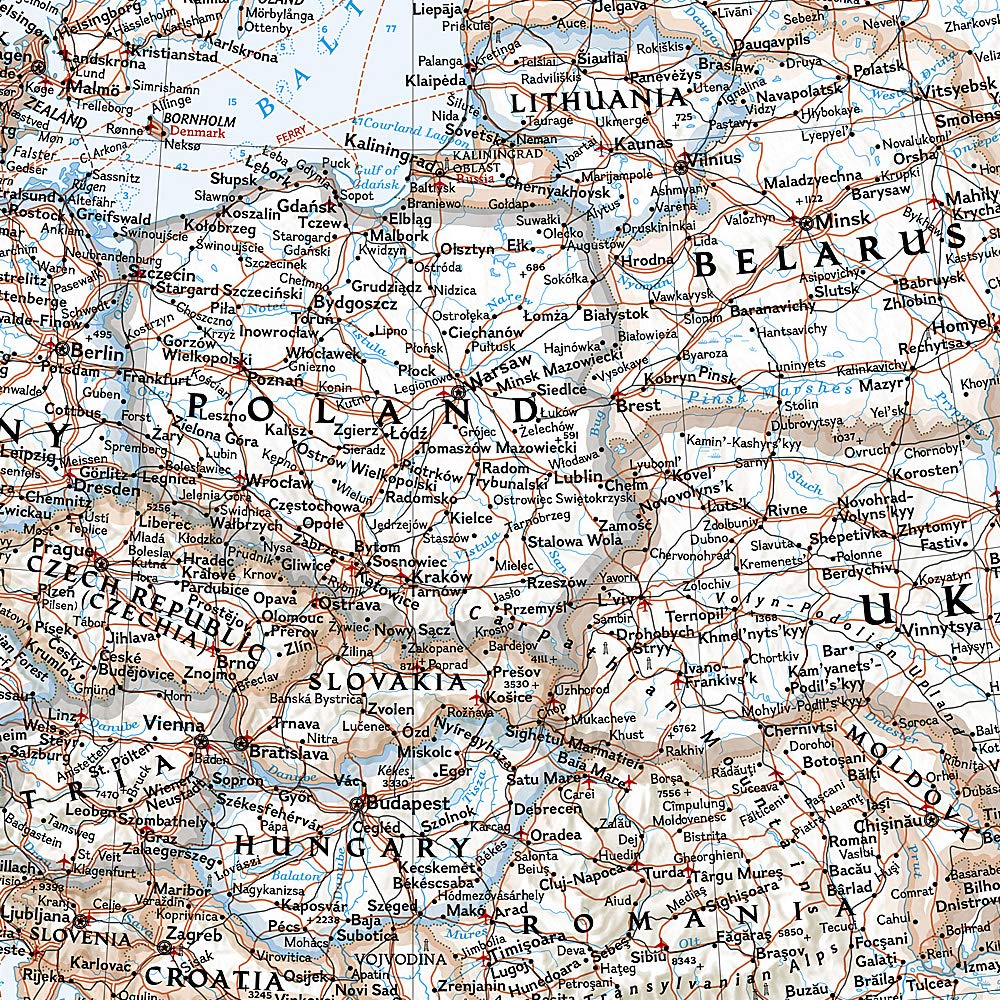 Carte murale (en anglais) - Europe politique, grand format - 114 x 88 cm | National Geographic carte murale roulée (en tube) National Geographic