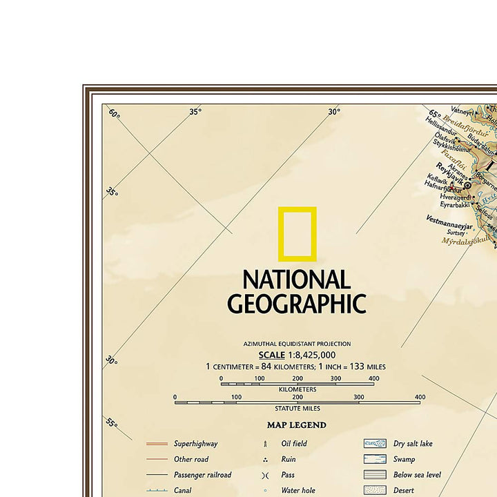 Carte murale (en anglais) - Europe politique, style antique, grand format - 116 x 90 cm | National Geographic carte murale petit tube National Geographic 