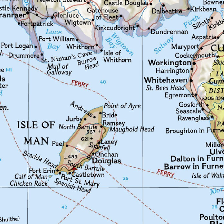 Carte murale (en anglais) - Grande Bretagne & Irlande | National Geographic carte murale petit tube National Geographic 