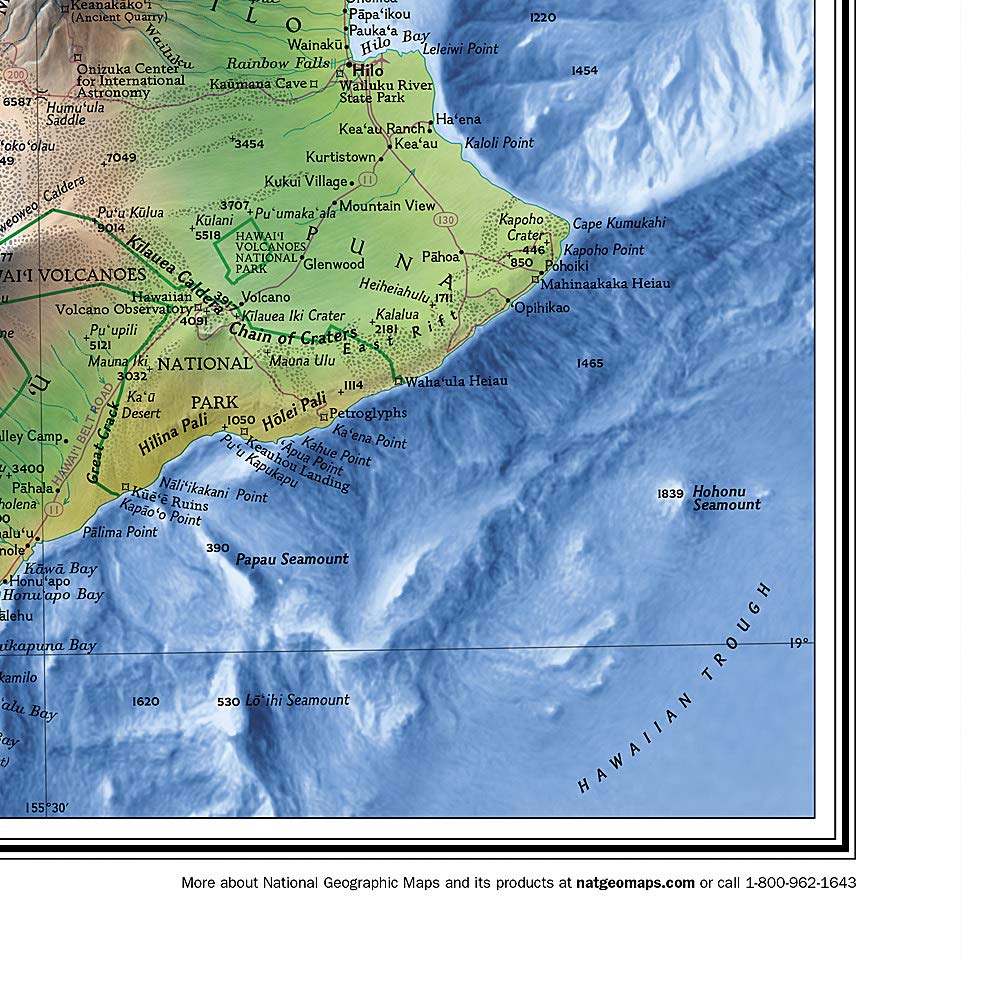 Carte murale (en anglais) - Hawaii - 88 x 58 cm | National Geographic carte murale roulée (en tube) National Geographic