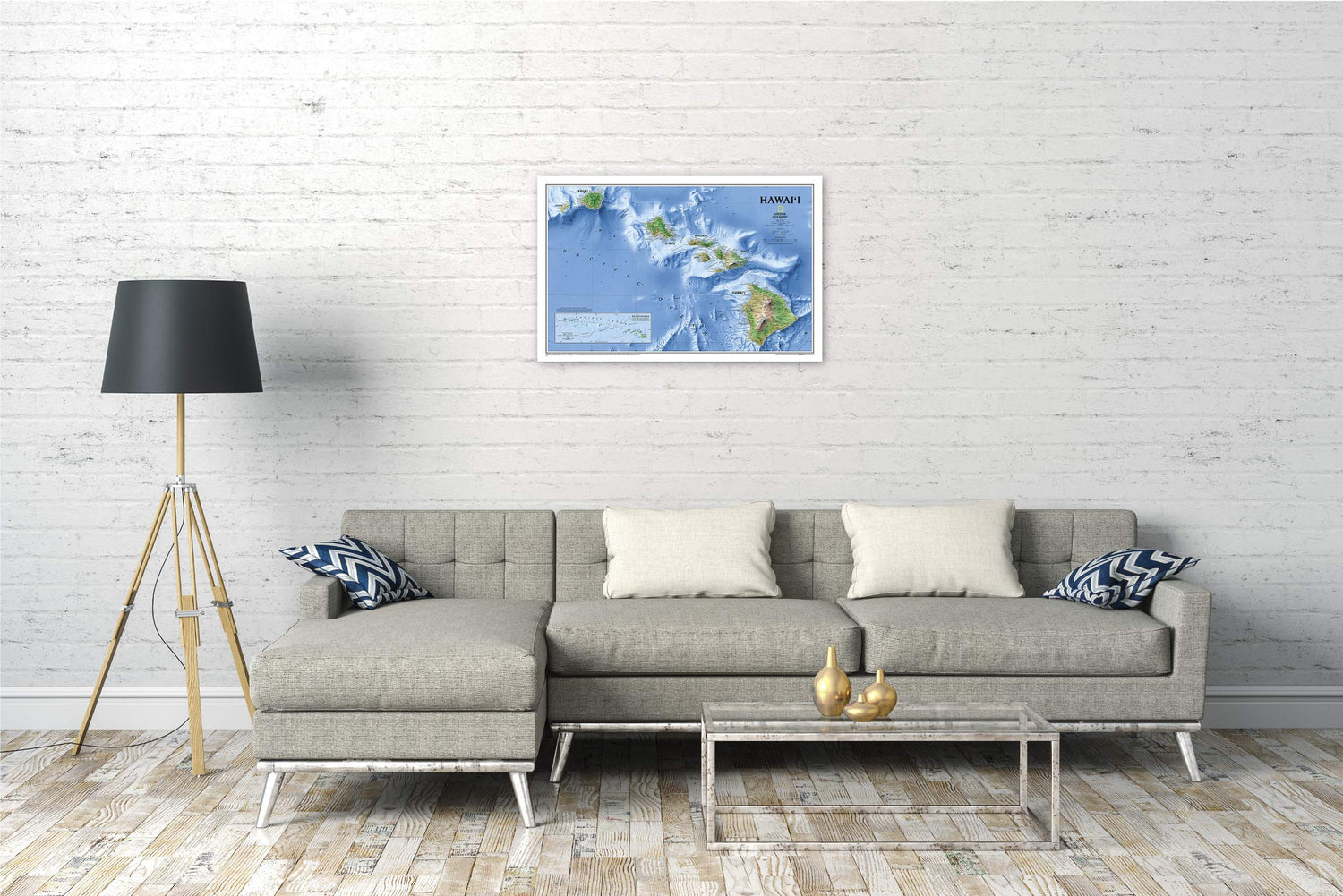 Carte murale (en anglais) - Hawaii - 88 x 58 cm | National Geographic carte murale roulée (en tube) National Geographic