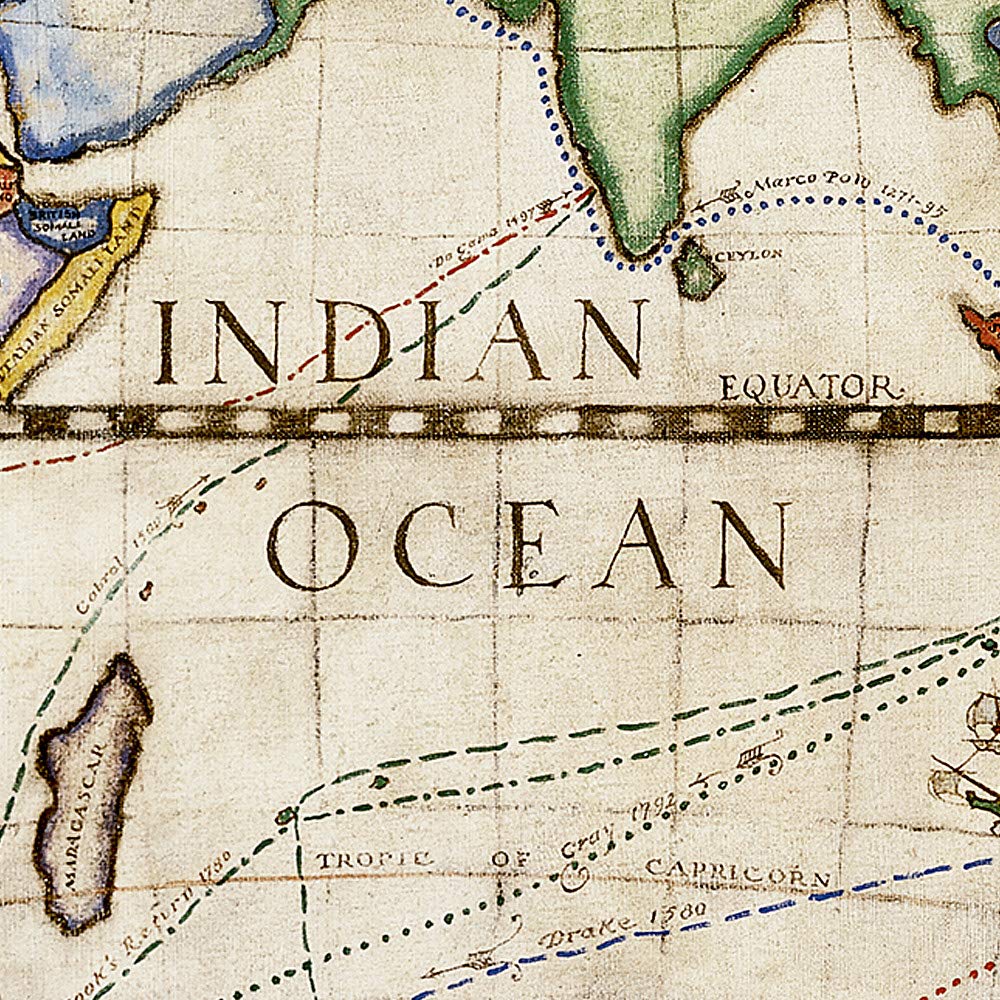 Carte murale (en anglais) - Hémisphère Est découverte (51 x 46 cm) | National Geographic carte murale roulée (en tube) National Geographic