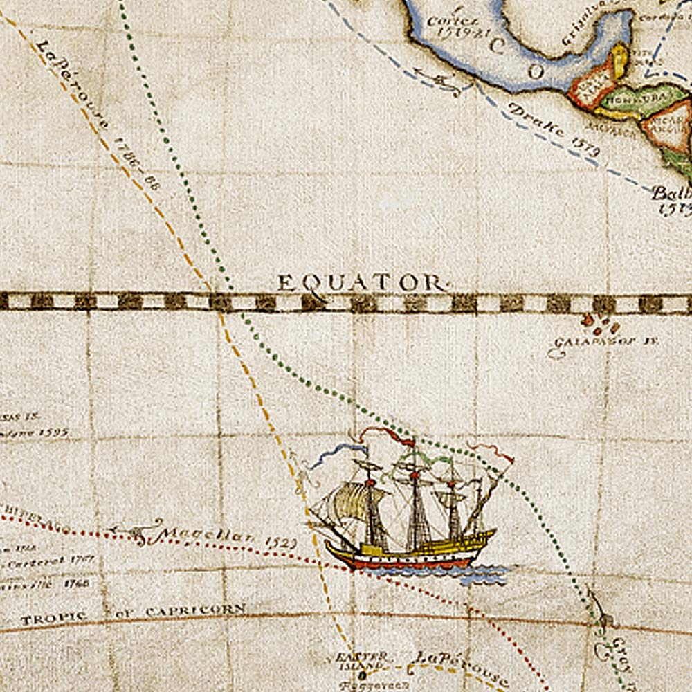 Carte murale (en anglais) - Hémisphère Ouest découverte (51 x 46 cm) | National Geographic carte murale roulée (en tube) National Geographic