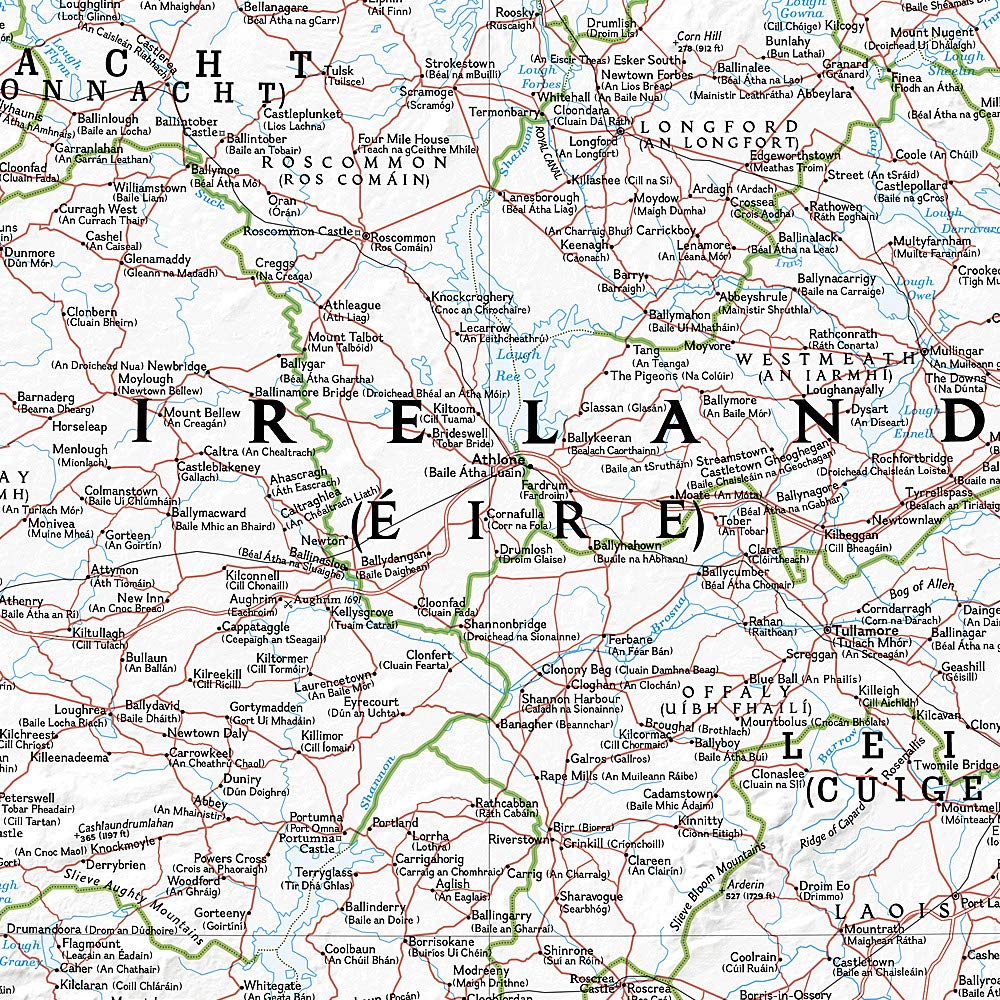 Carte murale (en anglais) - Irlande - 76 x 91 cm | National Geographic carte murale roulée (en tube) National Geographic