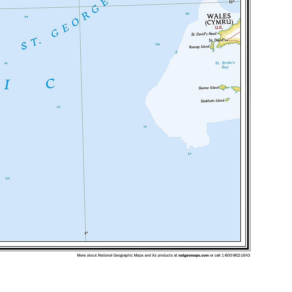 Carte murale (en anglais) - Irlande - 76 x 91 cm | National Geographic carte murale roulée (en tube) National Geographic
