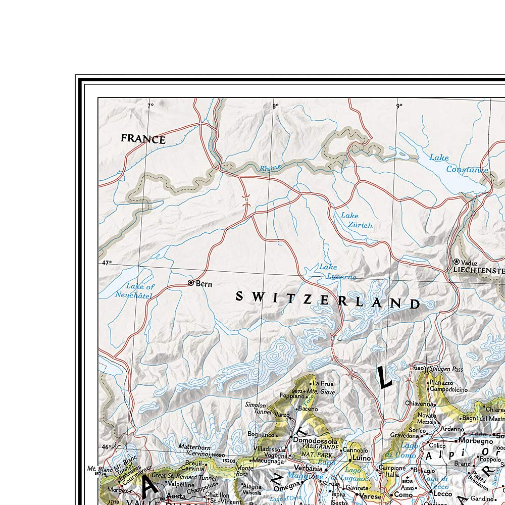 Carte murale (en anglais) - Italie - 59 x 87 cm | National Geographic carte murale roulée (en tube) National Geographic