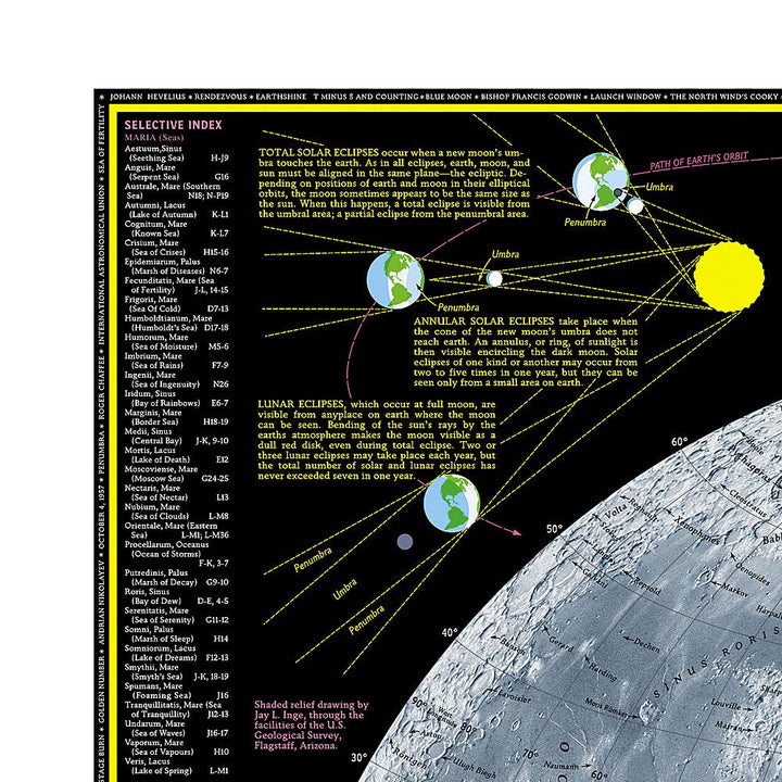 Carte murale (en anglais) - La Lune - 108 x 73 cm | National Geographic carte murale petit tube National Geographic 