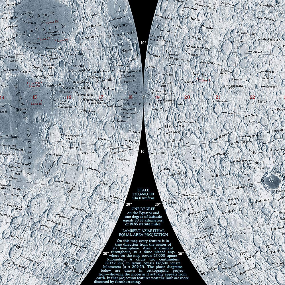 Carte murale (en anglais) - La Lune - 108 x 73 cm | National Geographic carte murale roulée (en tube) National Geographic