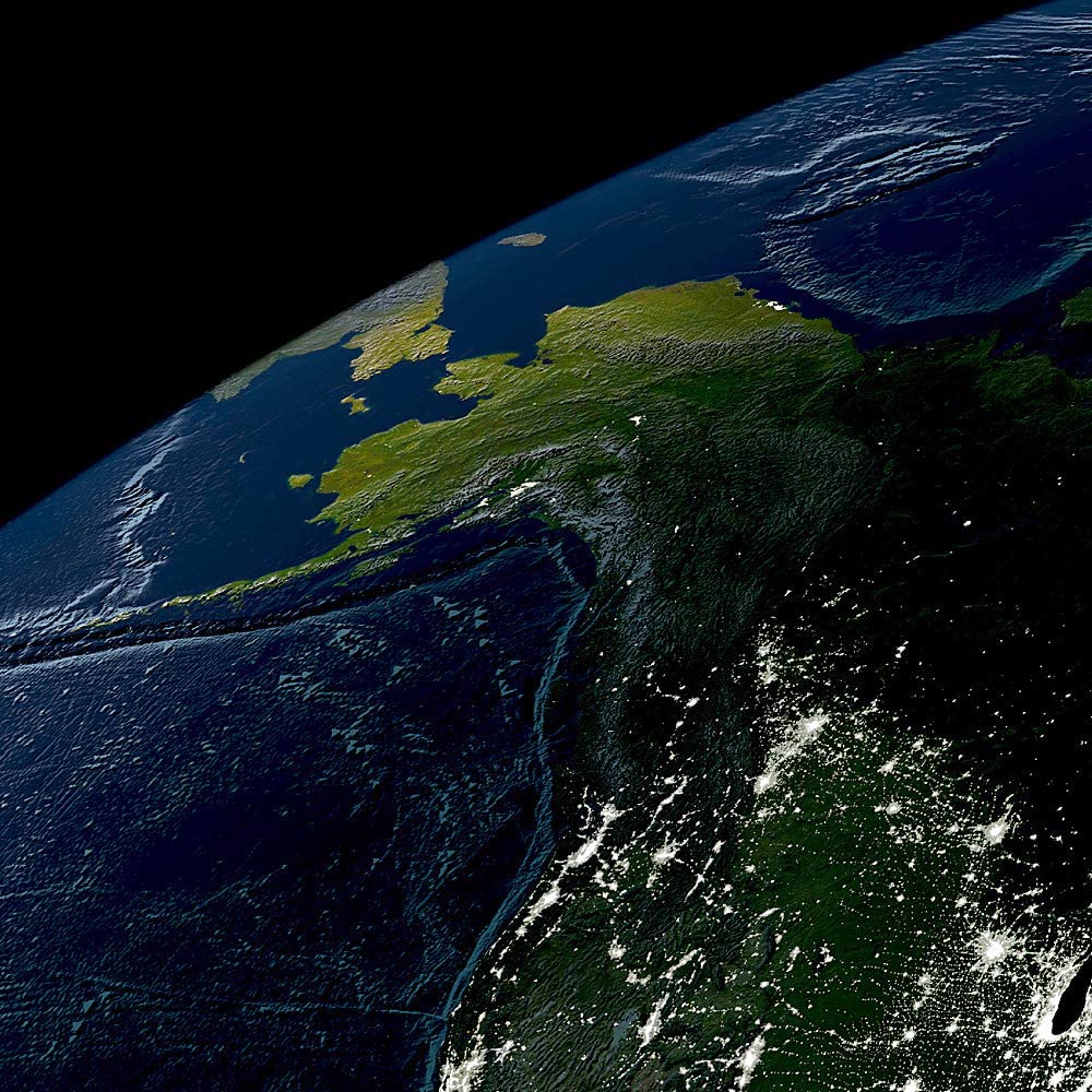 Carte murale (en anglais) - La Terre de nuit - 89 x 57 cm | National Geographic carte murale roulée (en tube) National Geographic