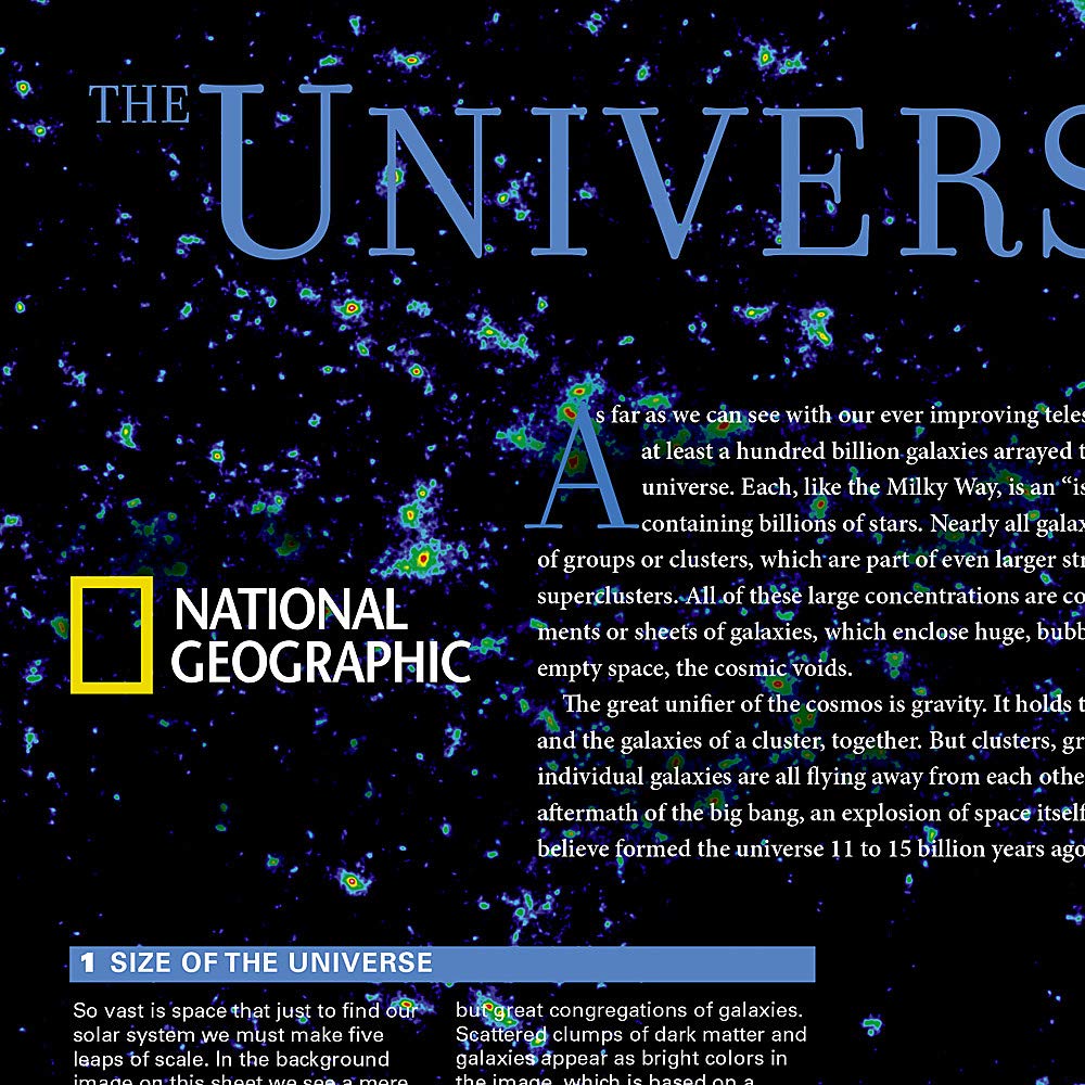 Carte murale (en anglais) - L'Univers - 79 x 51 cm | National Geographic carte murale roulée (en tube) National Geographic