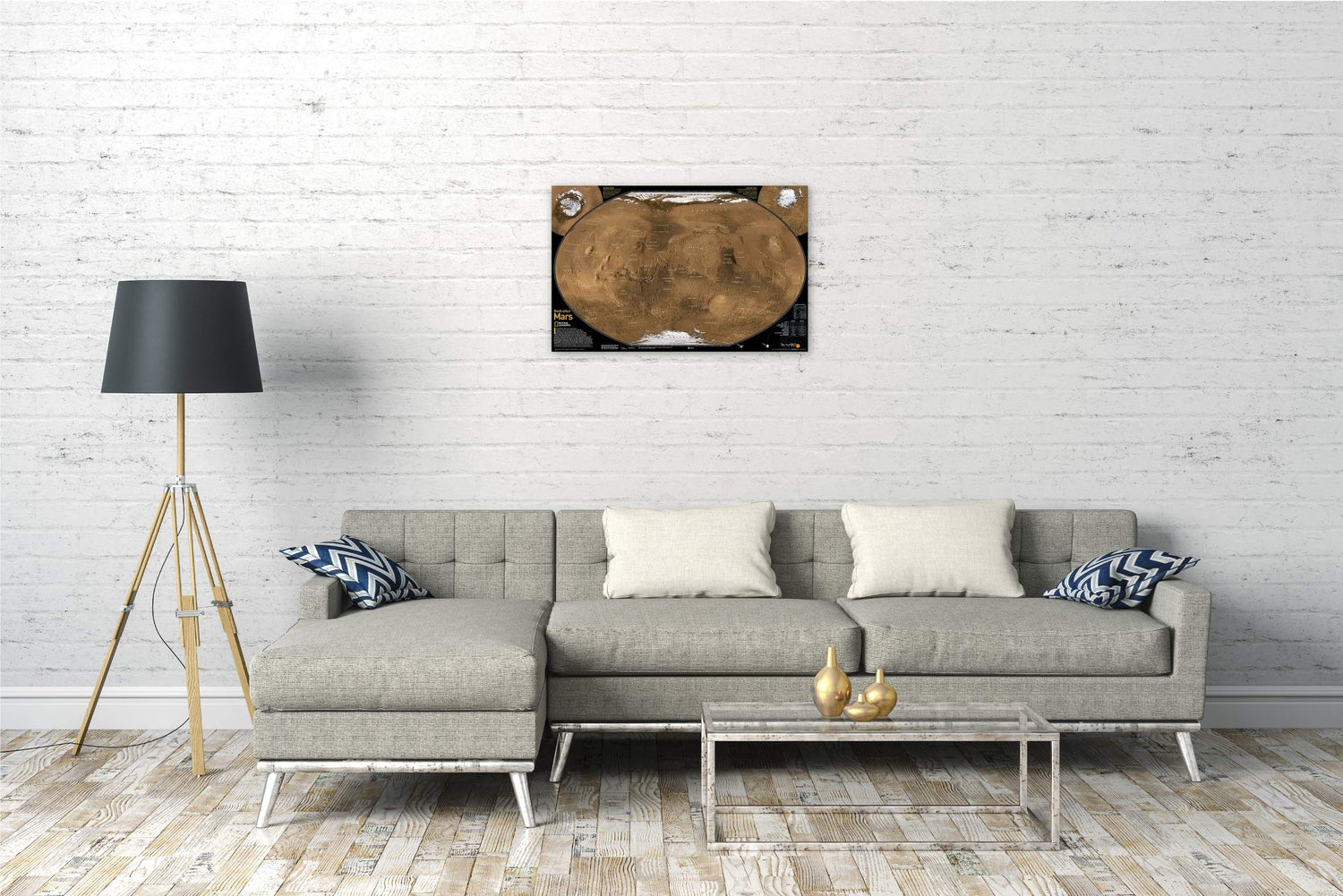 Carte murale (en anglais) - Mars, la Planète Rouge - 80 x 52 cm | National Geographic carte murale roulée (en tube) National Geographic