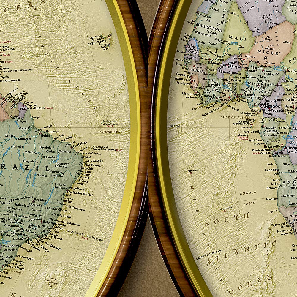Carte murale (en anglais) - Monde, les 2 Hémisphères - 107 x 62 cm | National Geographic carte murale petit tube National Geographic 