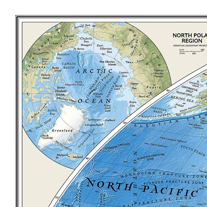 Carte murale (en anglais) - Monde physique - 177 x 122 cm (grand format) | National Geographic carte murale grand tube National Geographic 