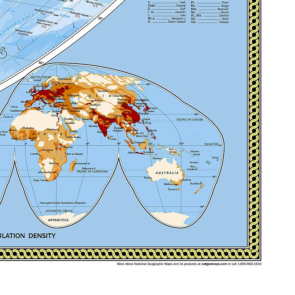 Carte murale (en anglais) - Monde politique - 1/20M (176 x 122 cm) | National Geographic carte murale roulée (en tube) National Geographic