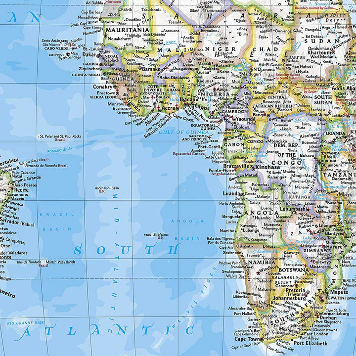 Carte murale (en anglais) - Monde politique - 92 x 61 cm (format poster) | National Geographic carte murale petit tube National Geographic 