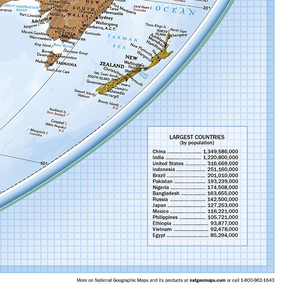 Carte murale (en anglais) - Monde politique, "explorer" - 81 x 51 cm | National Geographic carte murale roulée (en tube) National Geographic