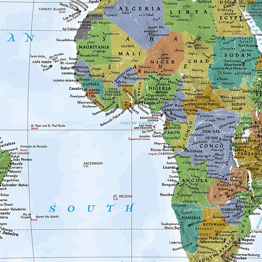 Carte murale (en anglais) - Monde politique, "explorer" - 81 x 51 cm | National Geographic carte murale roulée (en tube) National Geographic