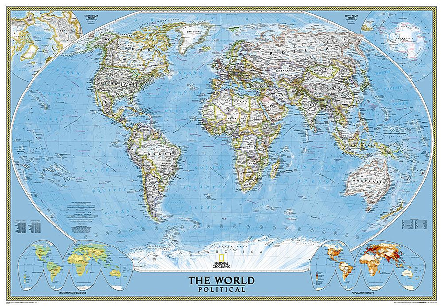 Carte murale (en anglais) - Monde politique, grand format | National Geographic carte murale grand tube National Geographic Plastifiée 