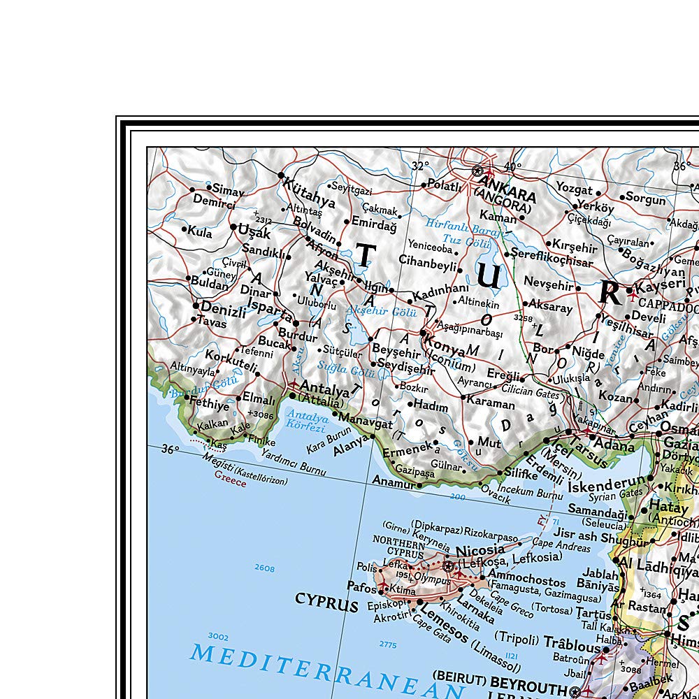 Carte murale (en anglais) - Moyen Orient - 77 x 60 cm | National Geographic carte murale petit tube National Geographic 