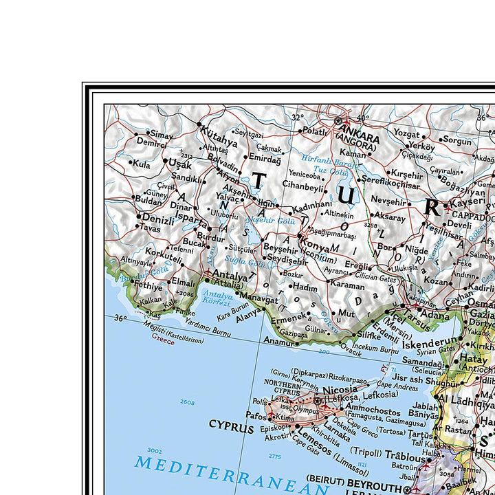 Carte murale (en anglais) - Moyen Orient - 77 x 60 cm | National Geographic carte murale petit tube National Geographic 