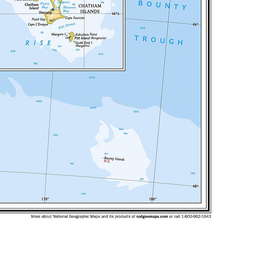 Carte murale (en anglais) - Nouvelle Zélande - 60 x 77 cm | National Geographic carte murale roulée (en tube) National Geographic