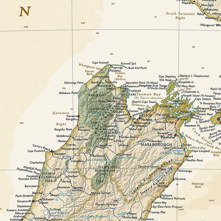 Carte murale (en anglais) - Nouvelle Zélande, style antique - 60 x 77 cm | National Geographic carte murale petit tube National Geographic 