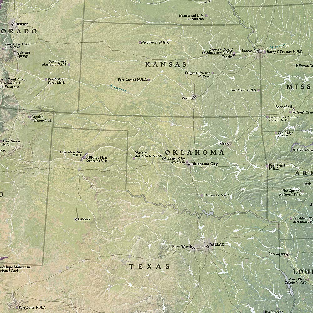 Carte murale (en anglais) - Parcs Nationaux des Etats Unis - 107 x 77 cm | National Geographic carte murale roulée (en tube) National Geographic