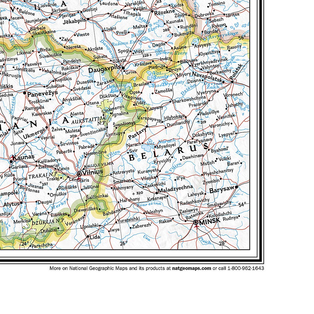 Carte murale (en anglais) - Scandinavie - 77 x 60 cm | National Geographic carte murale roulée (en tube) National Geographic