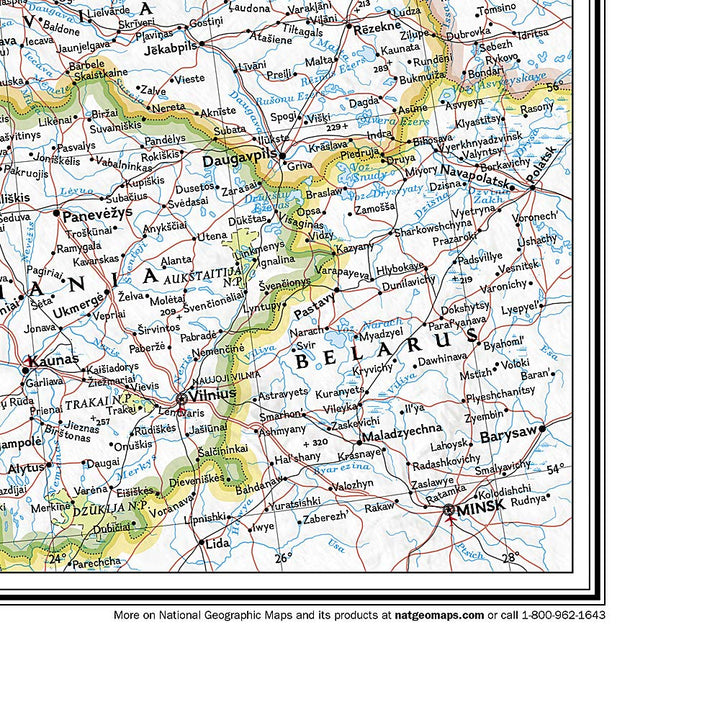 Carte murale (en anglais) - Scandinavie - 77 x 60 cm | National Geographic carte murale petit tube National Geographic 