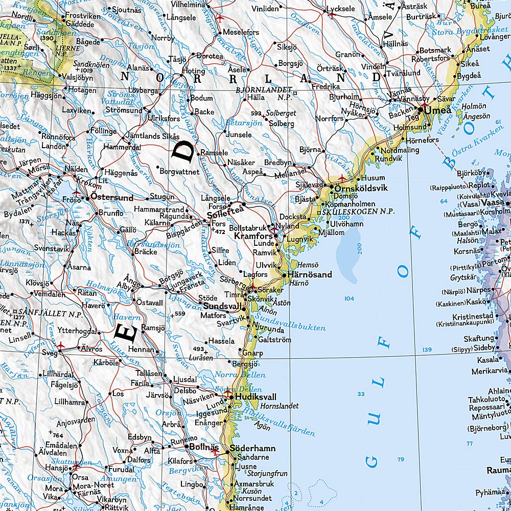 Carte murale (en anglais) - Scandinavie - 77 x 60 cm | National Geographic carte murale roulée (en tube) National Geographic