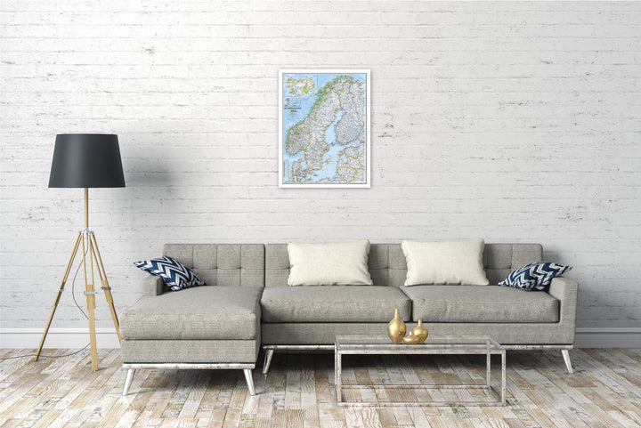 Carte murale (en anglais) - Scandinavie - 77 x 60 cm | National Geographic carte murale petit tube National Geographic 