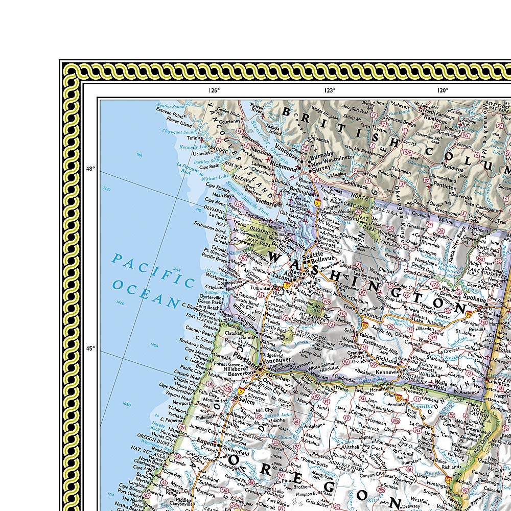 Carte murale (en anglais) - USA politique - 111 x 77 cm (format standard) | National Geographic carte murale roulée (en tube) National Geographic