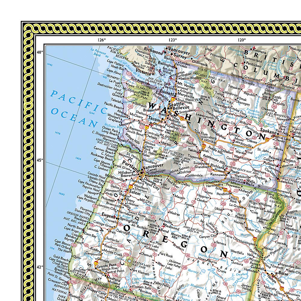 Carte murale (en anglais) - USA politique - 92 x 61 cm (format poster) | National Geographic carte murale roulée (en tube) National Geographic