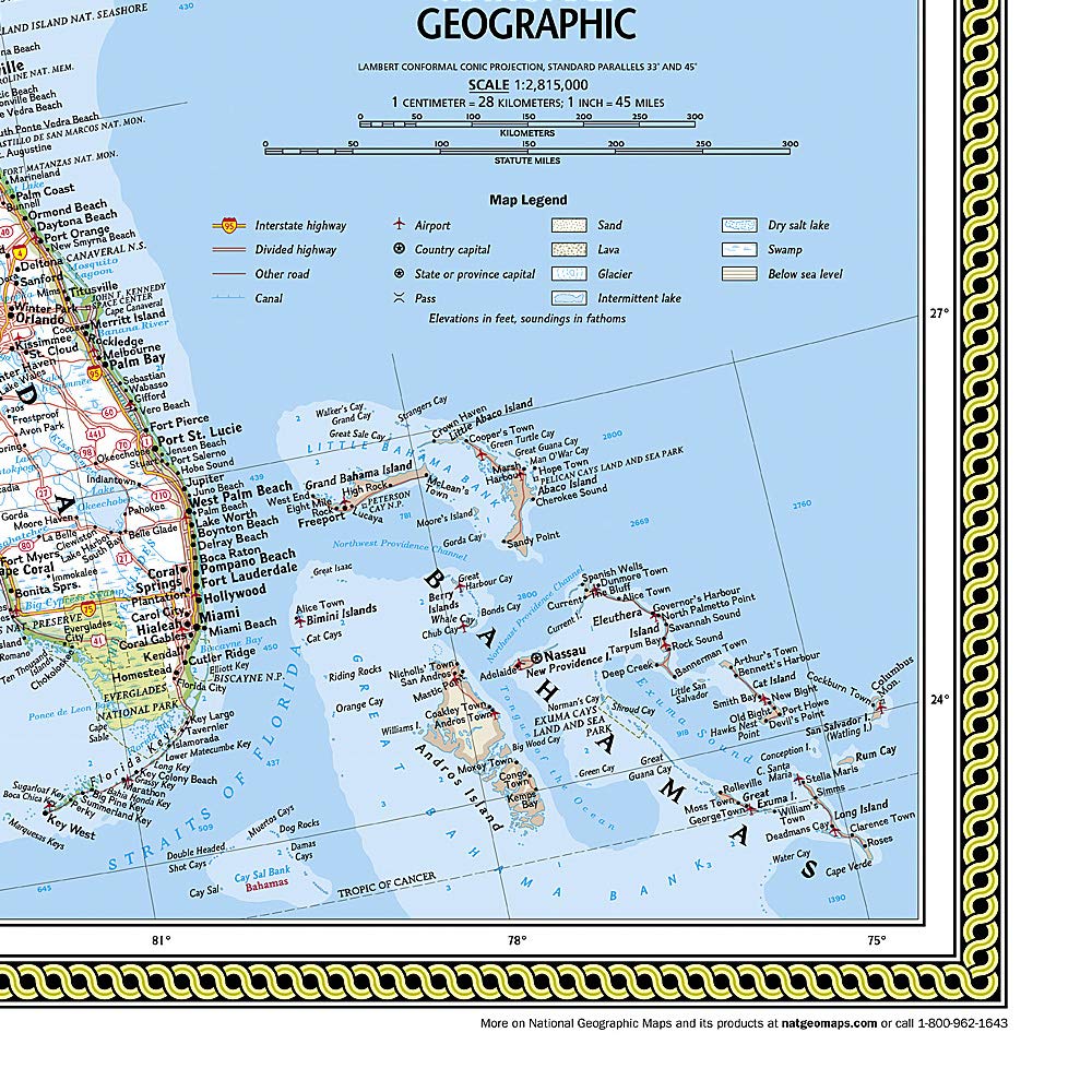 Carte murale (en anglais) - USA politique, grand format - 176 x 122 cm | National Geographic carte murale roulée (en tube) National Geographic