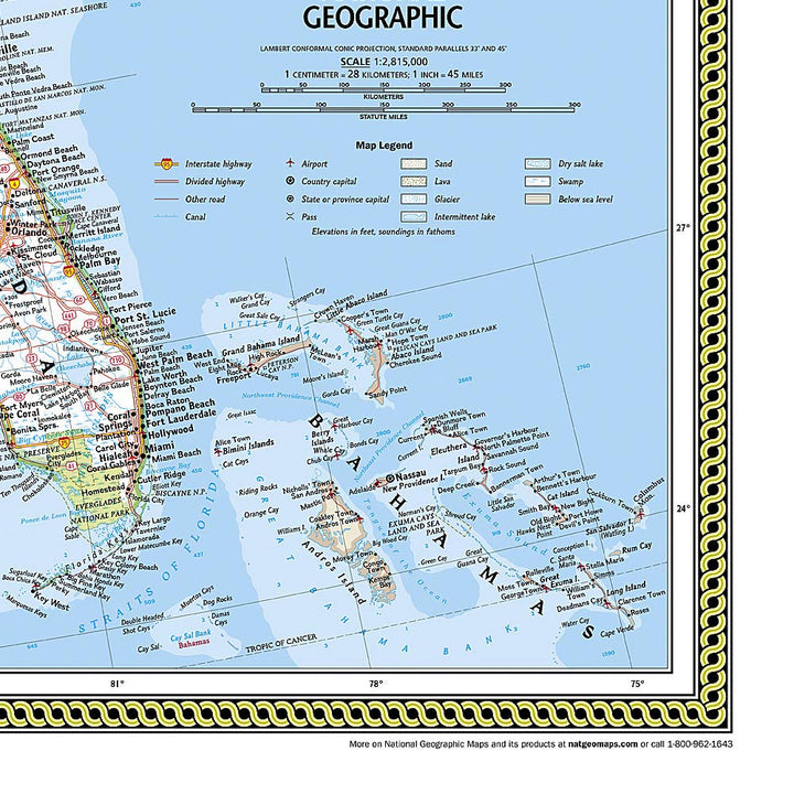 Carte murale (en anglais) - USA politique, grand format - 176 x 122 cm | National Geographic carte murale grand tube National Geographic 