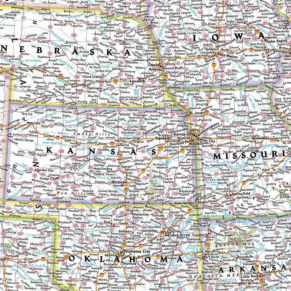 Carte murale (en anglais) - USA politique, grand format - 176 x 122 cm | National Geographic carte murale grand tube National Geographic 
