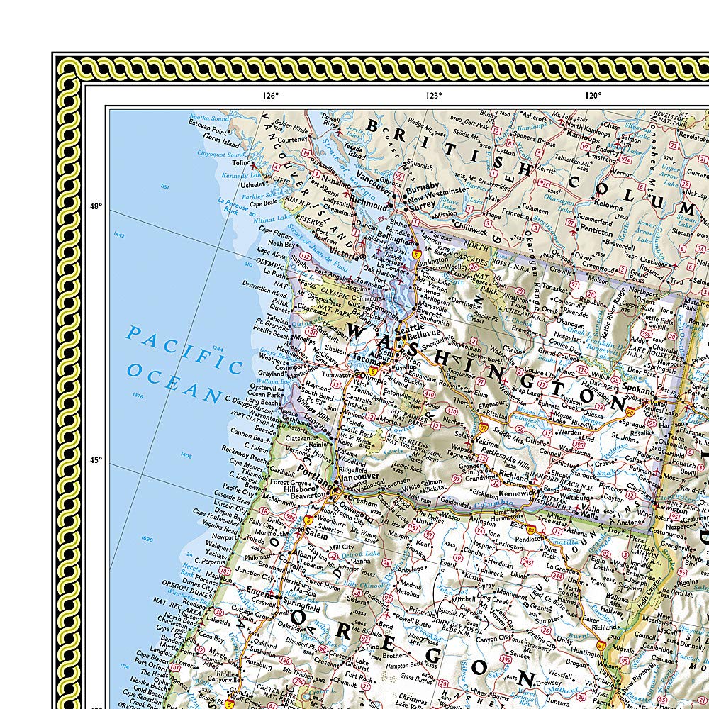 Carte murale (en anglais) - USA politique, grand format - 176 x 122 cm | National Geographic carte murale grand tube National Geographic 