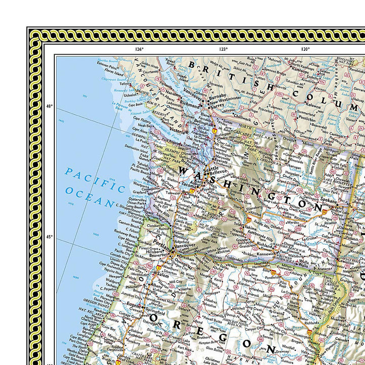 Carte murale (en anglais) - USA politique, grand format - 176 x 122 cm | National Geographic carte murale grand tube National Geographic 
