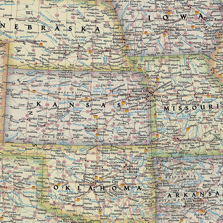 Carte murale (en anglais) - USA politique, style antique - 92 x 61 cm (format poster) | National Geographic carte murale petit tube National Geographic 