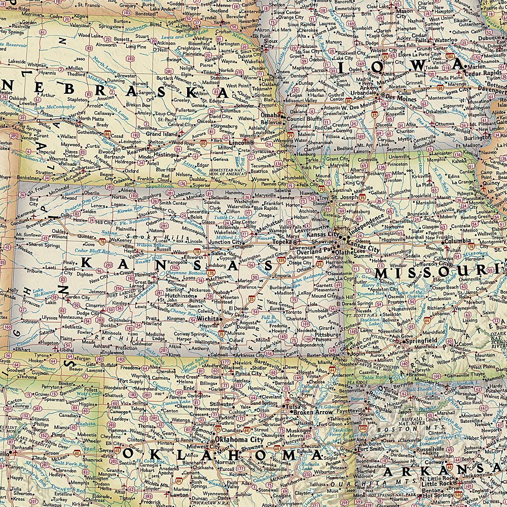Carte murale (en anglais) - USA politique, style antique, grand format - 176 x 122 cm | National Geographic carte murale grand tube National Geographic 