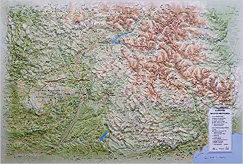 Carte murale en relief - Alpes-de-Haute-Provence - 61 cm x 41 cm | 3D Map carte en relief 3D Map