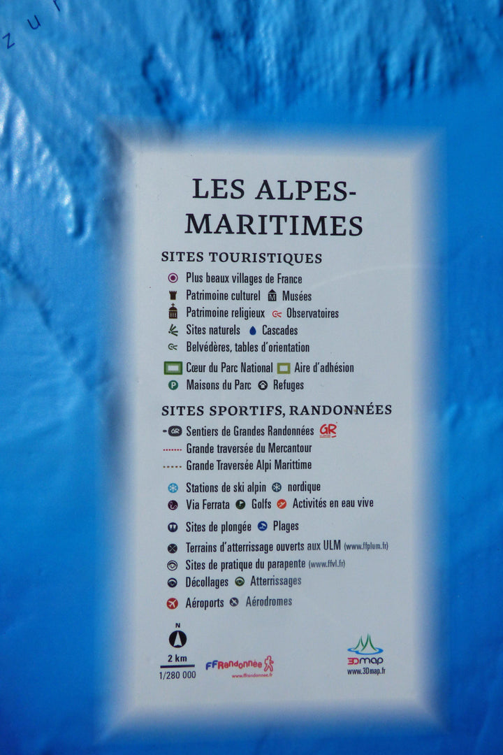 Carte murale en relief - Alpes-Maritimes et ses fonds marins - 41 cm x 61 cm | 3D Map carte relief 3D Map 