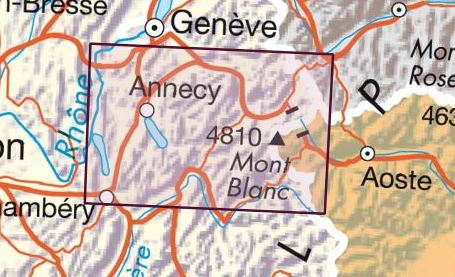 Carte murale en relief - Annecy & Mont Blanc - 113 x 80 cm | IGN carte en relief IGN