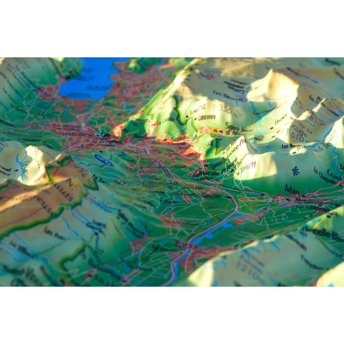 Carte murale en relief - Bauges, Belledonne, Chartreuse - 41 cm x 61 cm | 3D Map carte en relief 3D Map