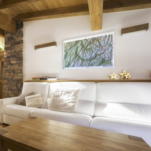 Carte murale en relief - Belledonne & Vanoise - 113 x 80 cm | IGN carte relief grande dimension IGN 