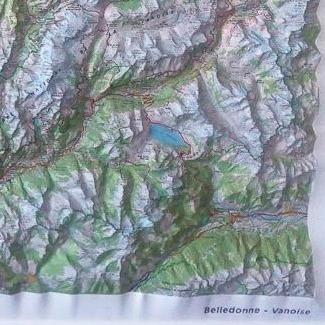 Carte murale en relief - Belledonne & Vanoise - 113 x 80 cm | IGN carte en relief IGN