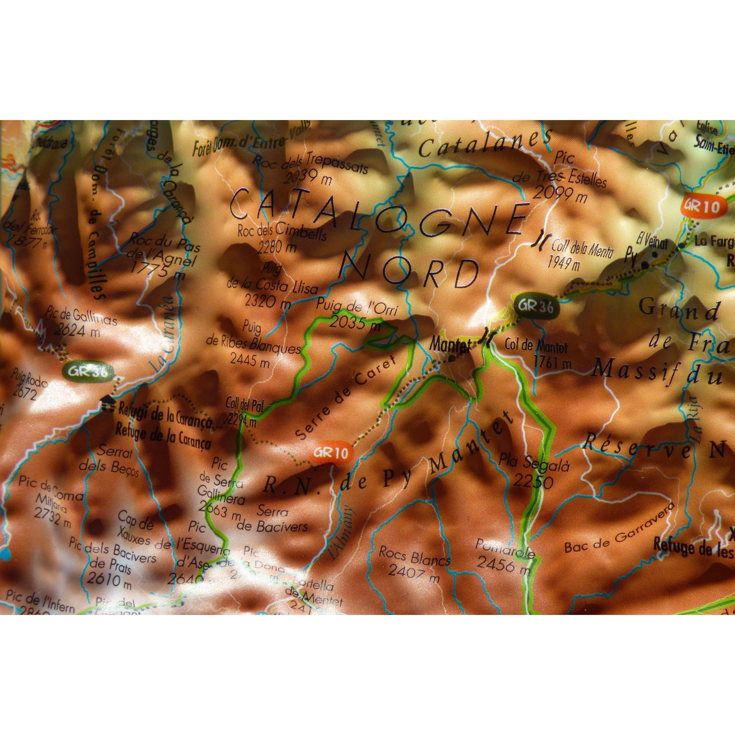 Carte murale en relief - Massif du Canigou - 29,5 x 19,5 cm | 3D Map carte en relief 3D Map