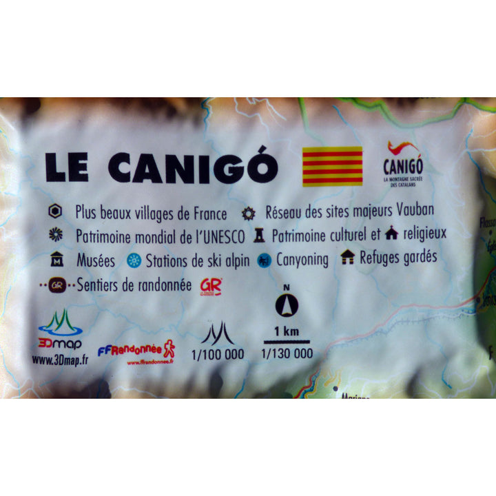 Carte murale en relief - Canigou - 29,5 x 19,5 cm | 3D Map carte relief petit format 3D Map 