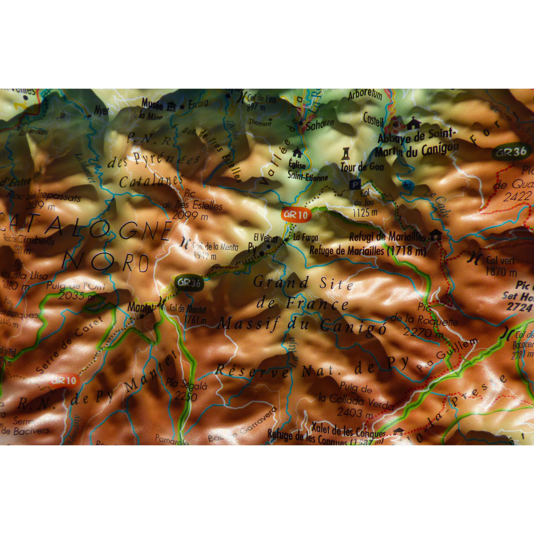 Carte murale en relief - Canigou - 29,5 x 19,5 cm | 3D Map carte relief petit format 3D Map 