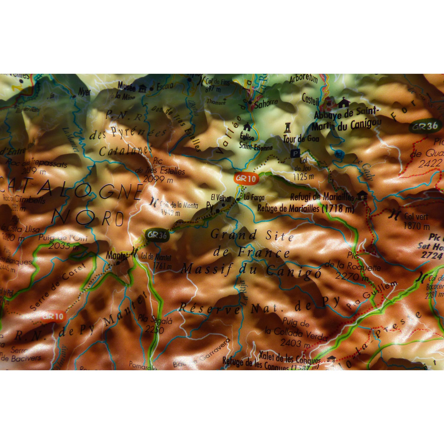 Carte murale en relief - Massif du Canigou - 29,5 x 19,5 cm | 3D Map carte en relief 3D Map